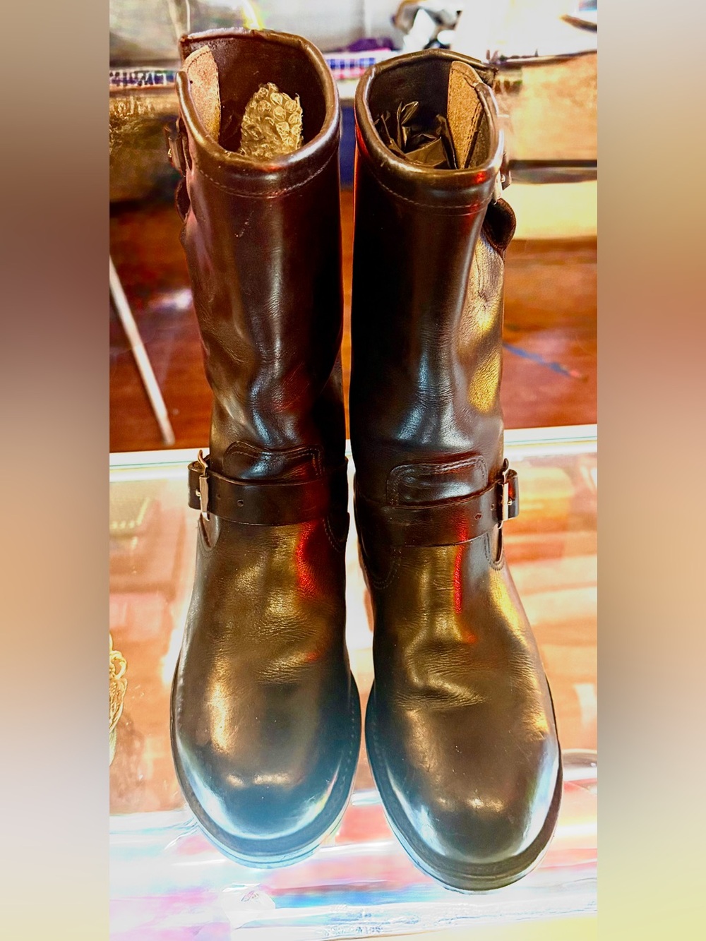 Harley-Davidson Black Leather Biker Boot with Branded Plate